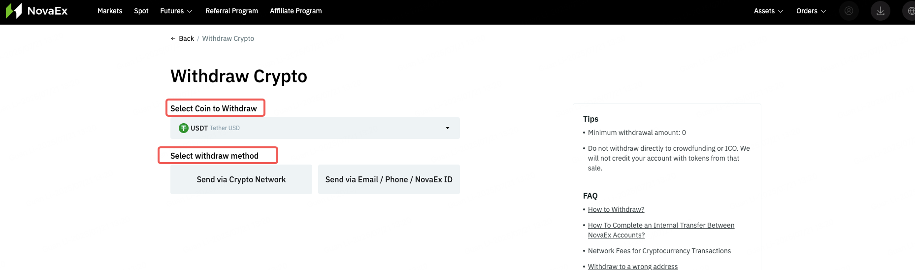 How to Withdraw? – NovaEx