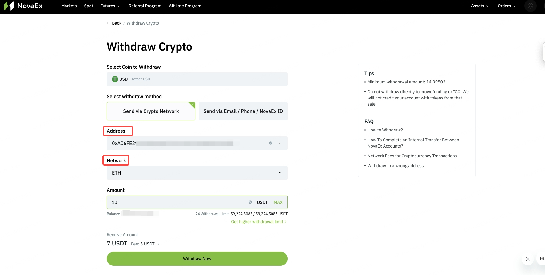 How to Withdraw? – NovaEx